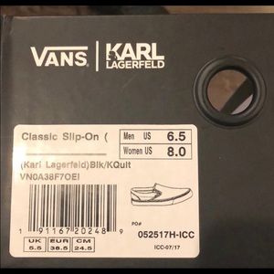 NWT Karl Lagerfeld black slip on Vans